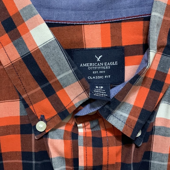 Men’s American Eagle 🦅 (USED) Long Sleeve Plaid Button Down Shirt - Sized S - Picture 2 of 4